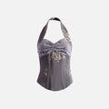 Kim Shui Embroidered Top - Grey