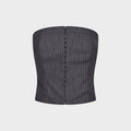 Ksubi Mondrian Buster Top - Grey Pinstripe