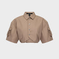 Ksubi Baker Crop Short Sleeve Shirt - Tan