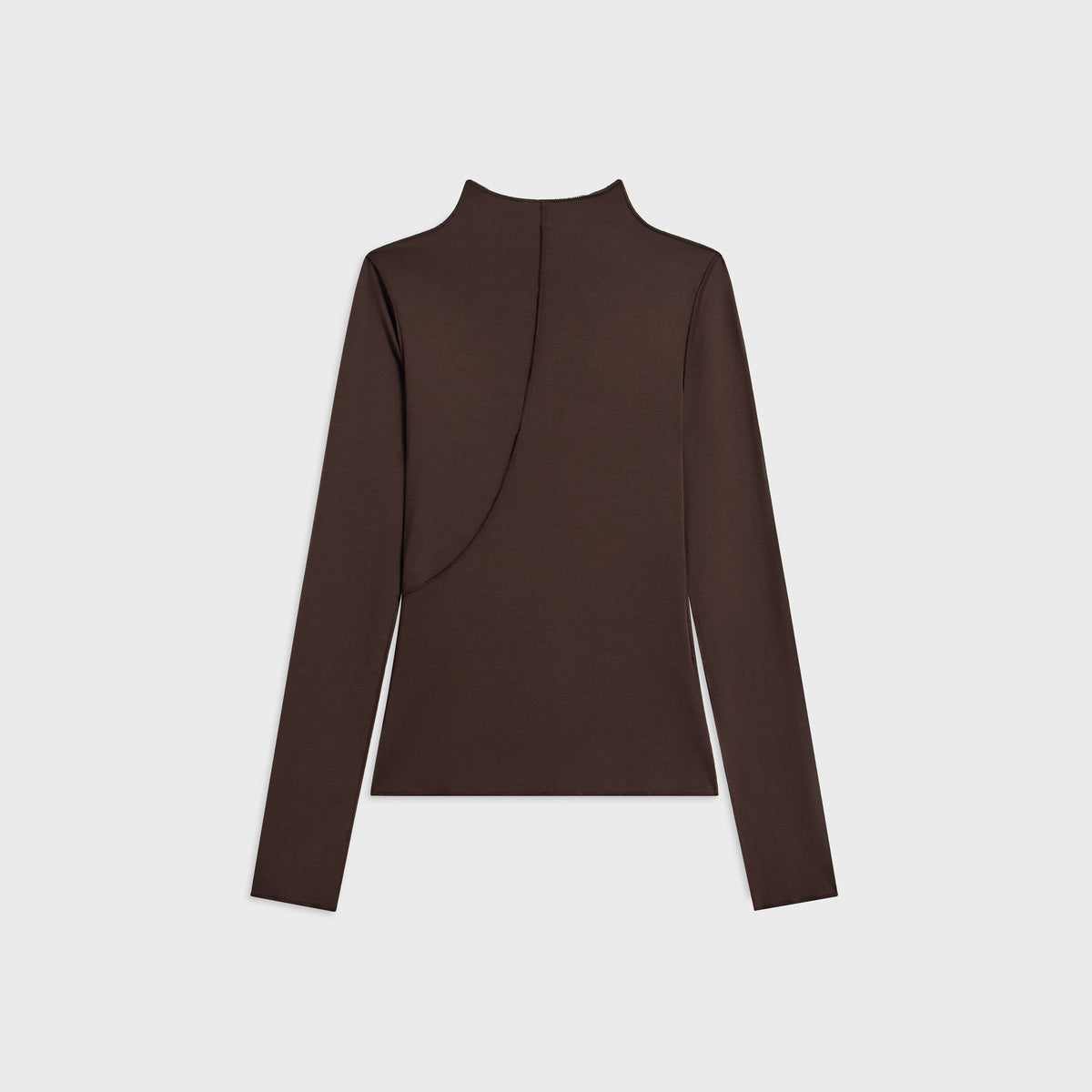 The Line by K Zane Long Sleeve Mock Neck Top - Chocolate