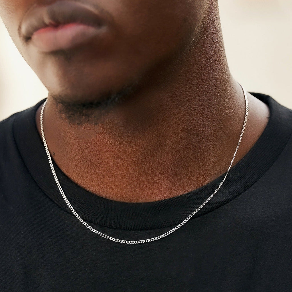 GLD Men Micro Cuban Chain in White Gold - 2mm