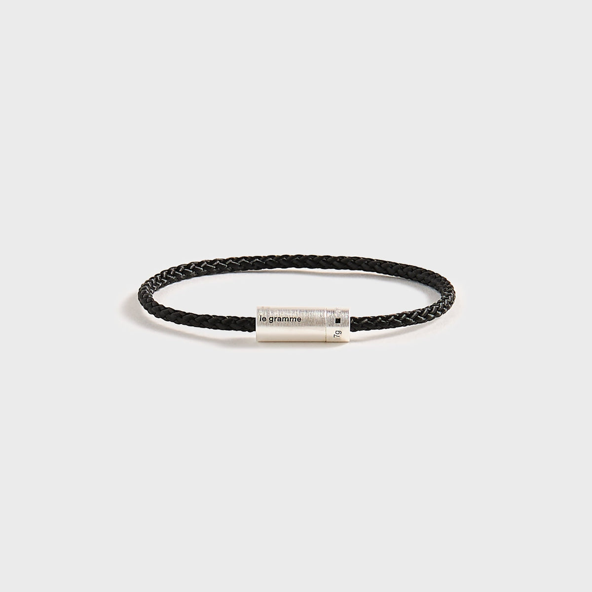 Le Gramme 7g Brushed Nato Cable Bracelet - Silver / Black