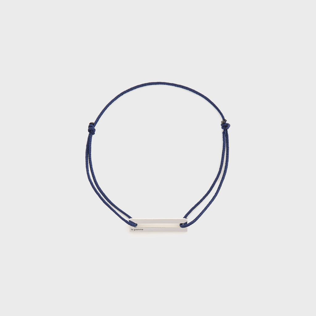 Le Gramme 1.7g Cord Bracelet - Navy Silver