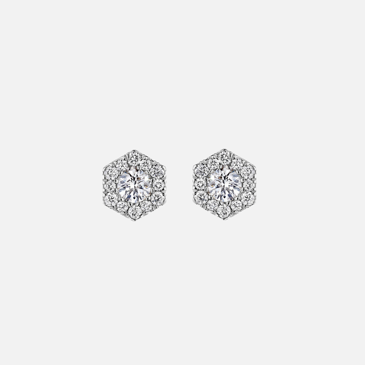 VL Cepher Lierne Large Stud Earrings - White Gold