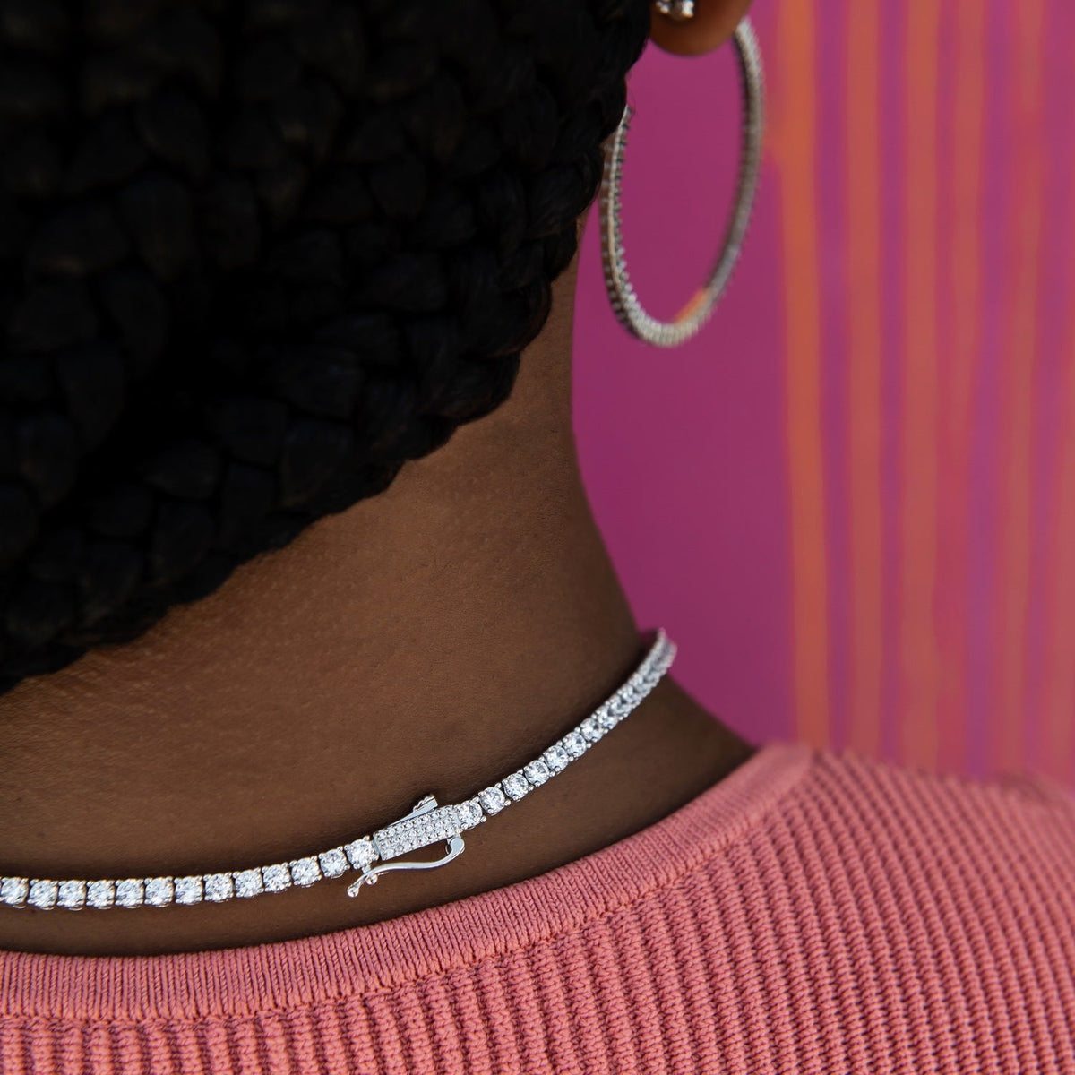 GLD PROMO - WOMEN 3MM Diamond Cross Tennis Necklace
