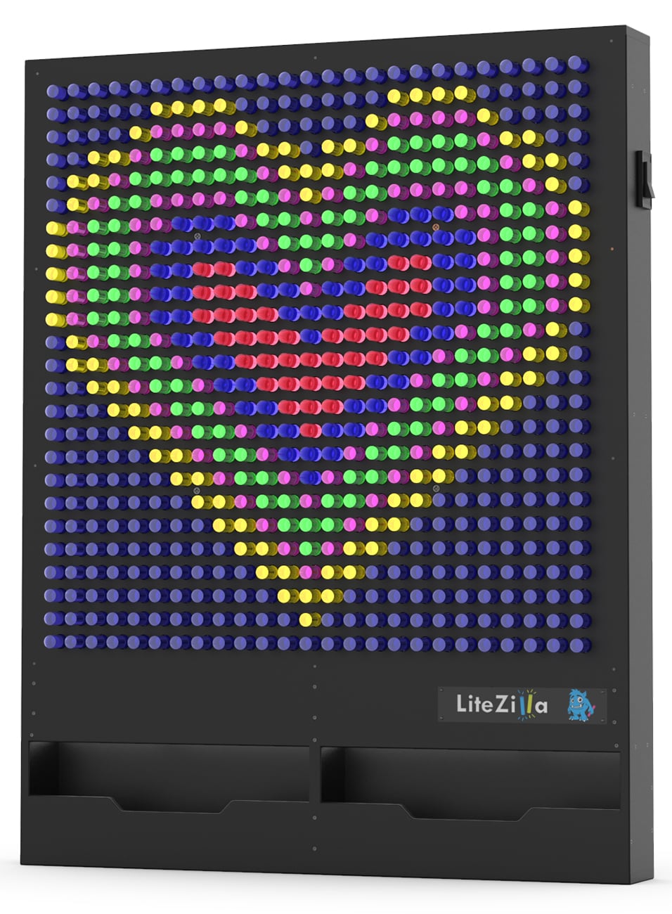LiteZilla 4' Wide x 5' Tall Black Interactive Art Wall - LZ-BLK-4X5 - image 2