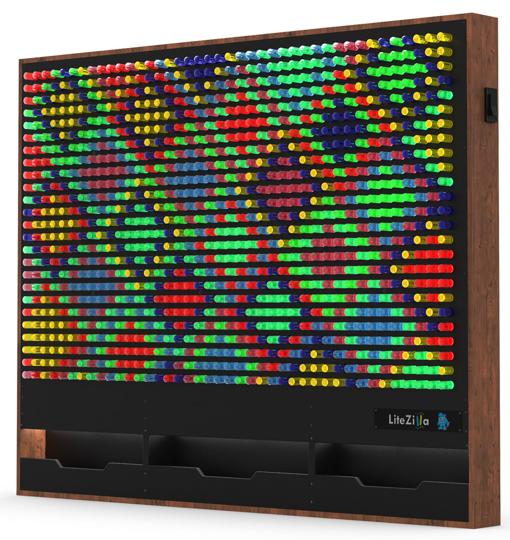 LiteZilla 6' Wide x 5' Tall Darkwood Interactive Art Wall - LZ-WALNUT-6X5 - image 2
