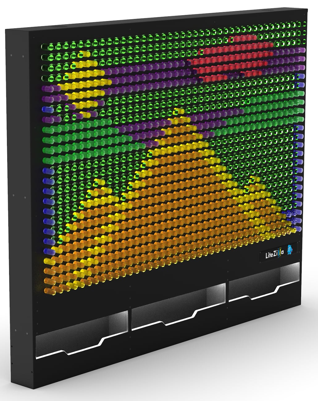 LiteZilla 6' Wide x 5' Tall Black Interactive Art Wall - LZ-BLK-6X5 - image 4