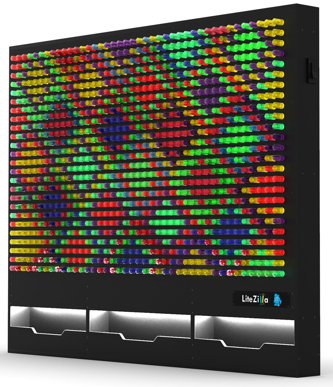 LiteZilla 6' Wide x 5' Tall Black Interactive Art Wall - LZ-BLK-6X5 - image 3