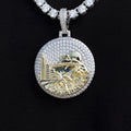 GLD Men Iced LA Pendant in White Gold