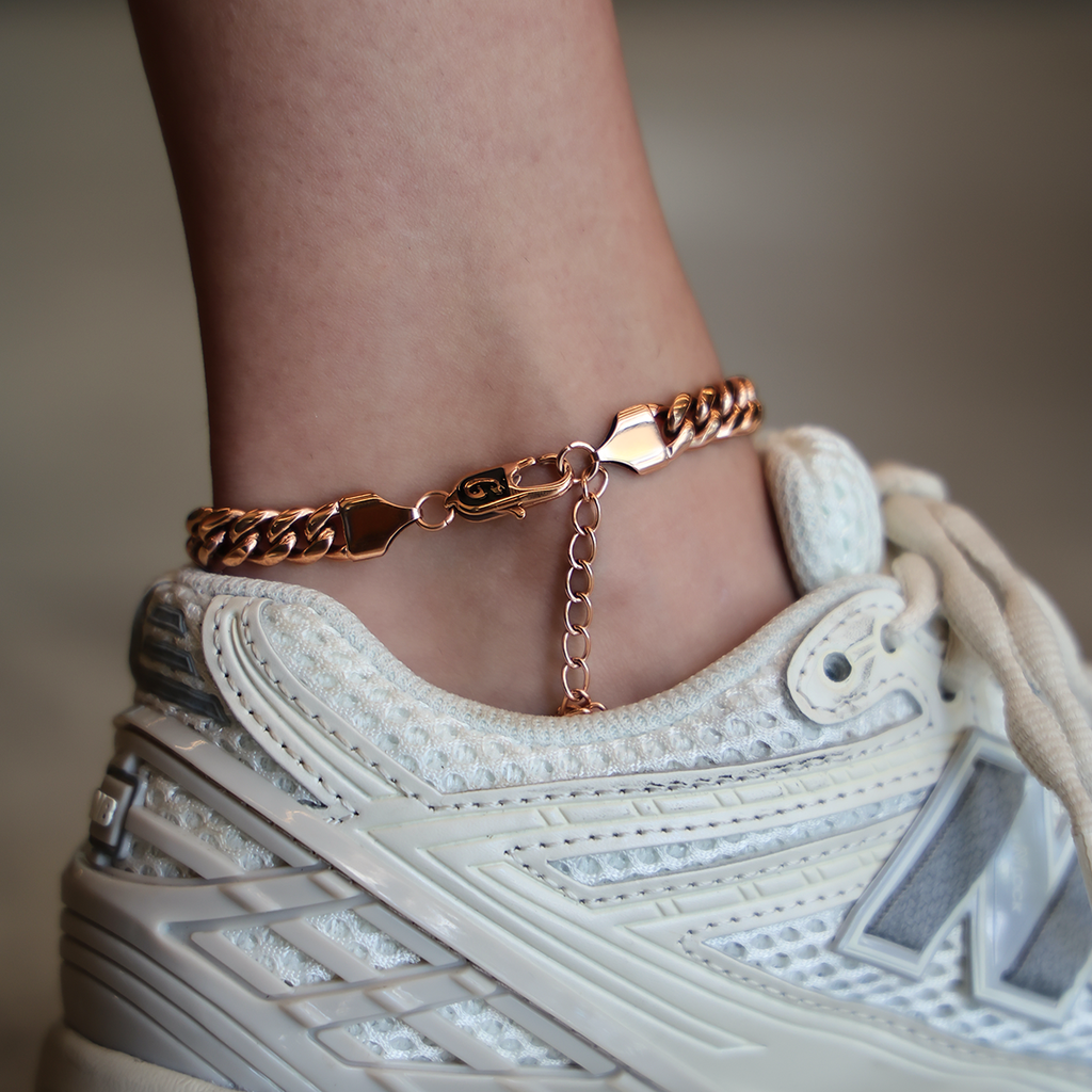 GLD PROMO SETS - WOMEN Miami Cuban Anklet in Rose Gold- 8mm