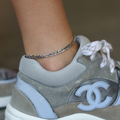 GLD PROMO - WOMEN Figaro Chain Anklet in White Gold- 4mm