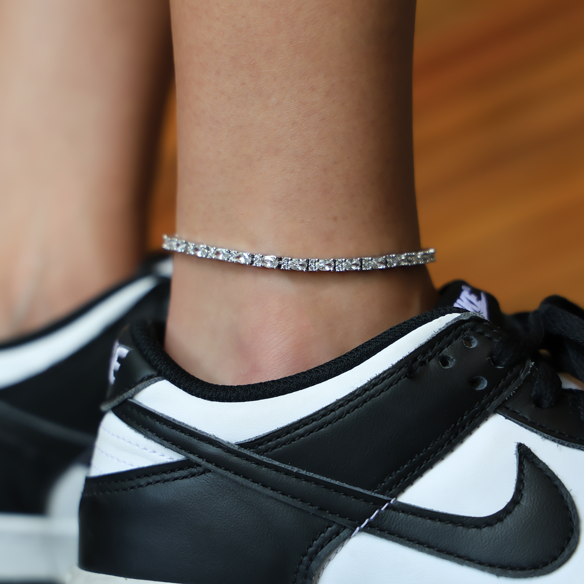 GLD PROMO - WOMEN Diamond Mixed Oval Cut Tennis Anklet- 3mm
