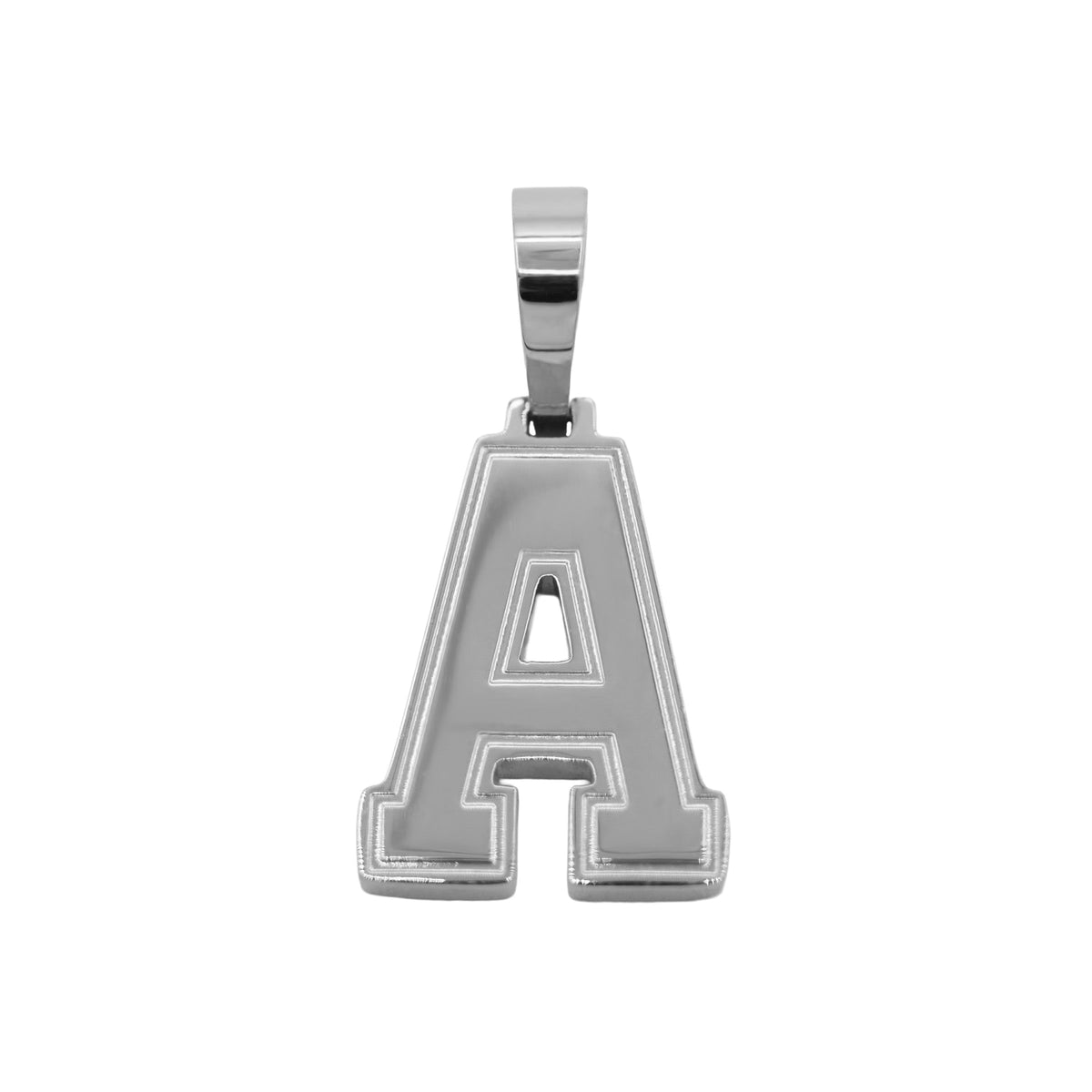 MAS - GLD Women Micro Block Initial Letter in White Gold