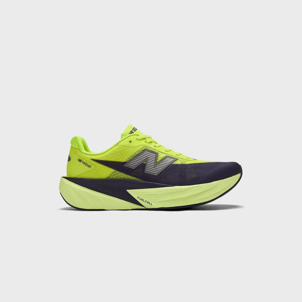 New Balance FuelCell Rebel v5 - Alkaline Green / Boysenberry / Dark Silver Metallic