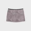 Miaou Elektra Skirt - Warped Plaid Print Black and White