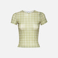 Miaou Mini Tee - Baby Plaid Limon