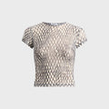 Miaou Mini Tee - Black Lattice