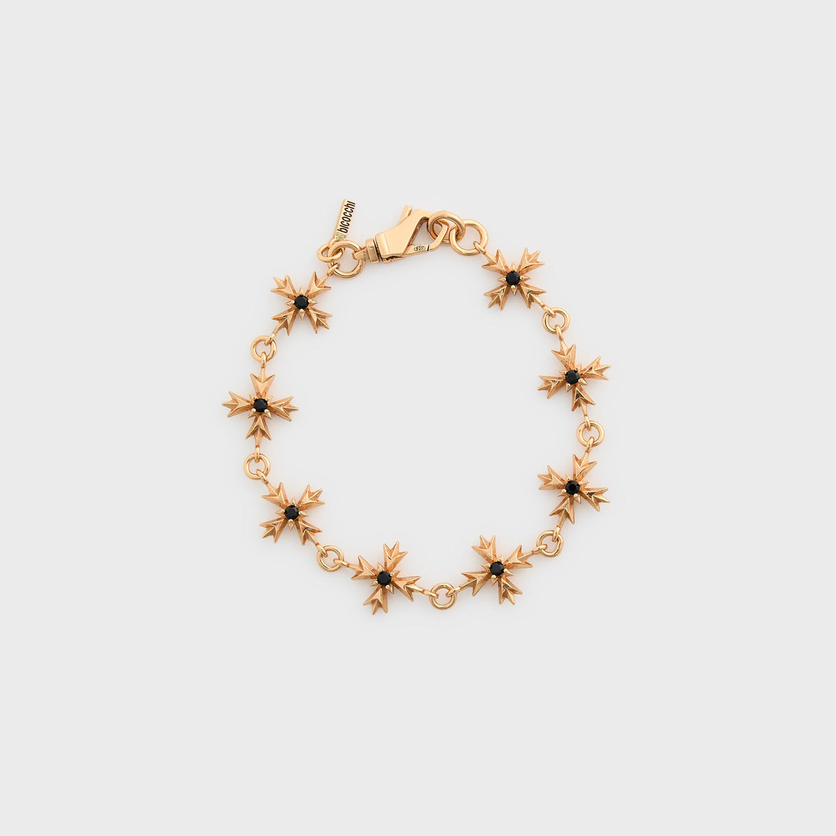 Emanuele Bicocchi Gold Black Zirconia Crest Bracelet - Gold