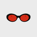 Vintage Frames Cobain Black Acetate Sunglasses - Red Solid