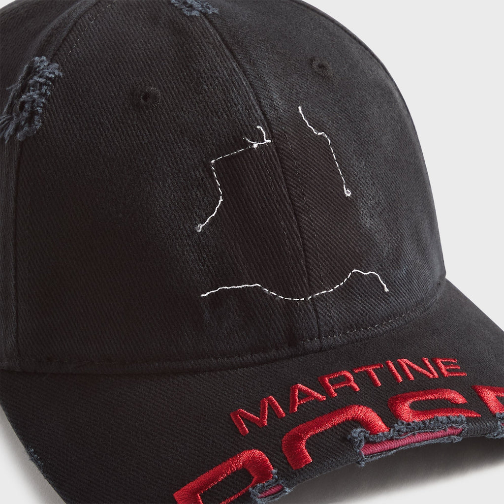 Martine Rose Cut Peak Cap - Washed Black