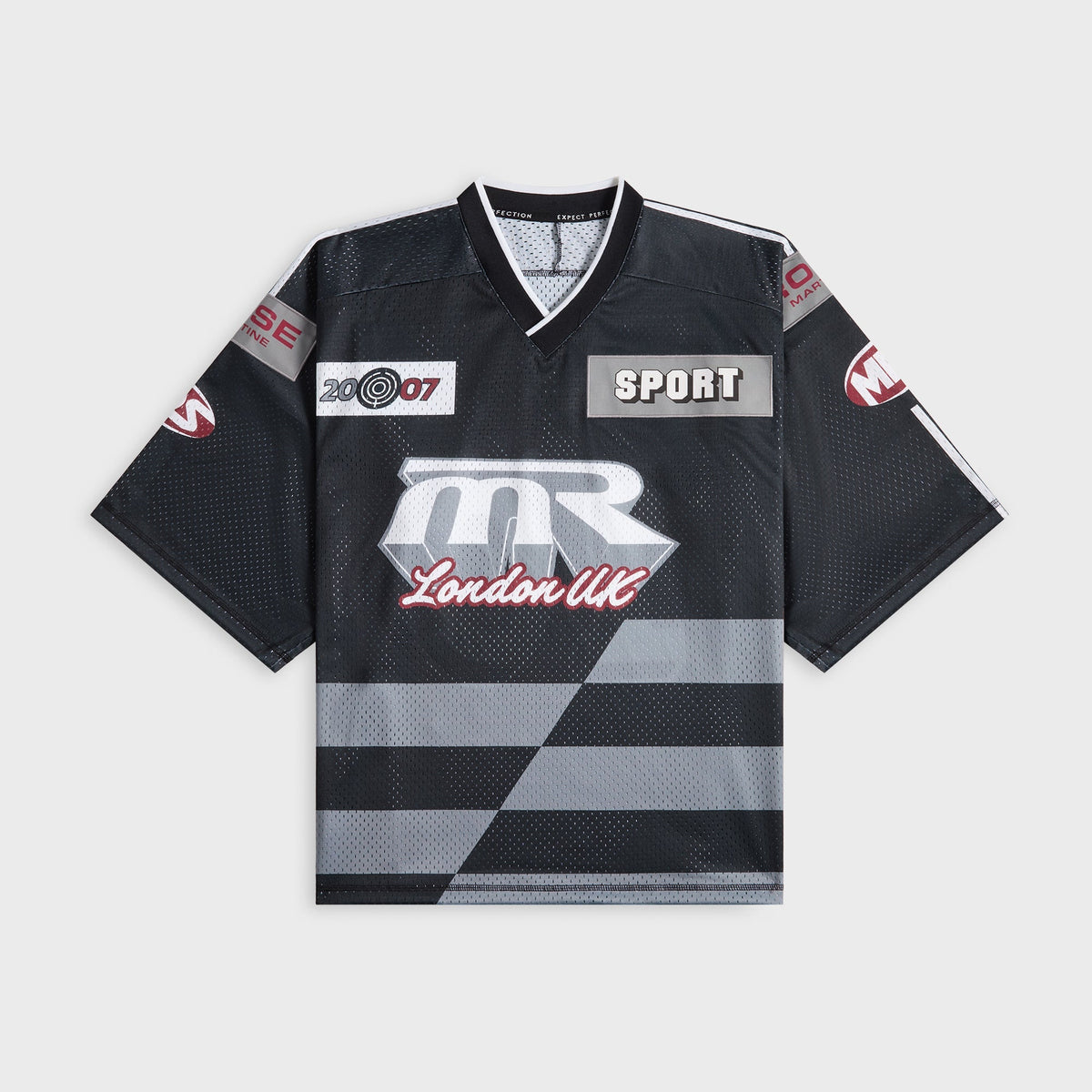Martine Rose Oversized Hockey Top - Black / Grey