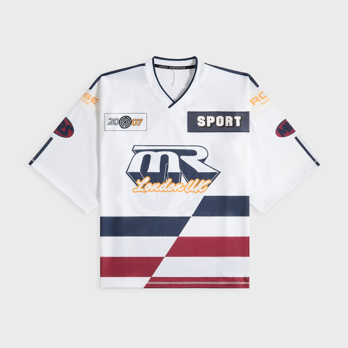 Martine Rose Oversized Hockey Top - White / Navy