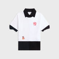 Marine Serre Upcycled Jersey Polo Shirt - White
