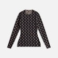 Marine Serre Moon Printed Jersey Second Skin Crewneck - Moon Tan on Black