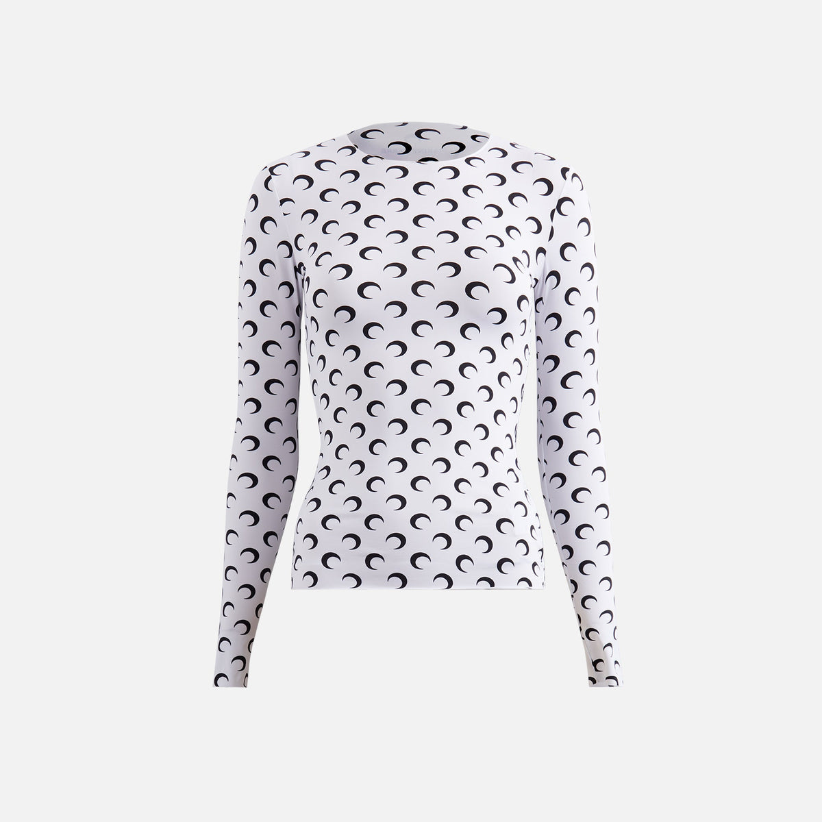 Marine Serre Moon Printed Jersey Second Skin Top - White
