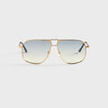 Vintage Frames Bellagio Two-Tone Yellow & White Gold Sunglasses - Asphalt Gradient