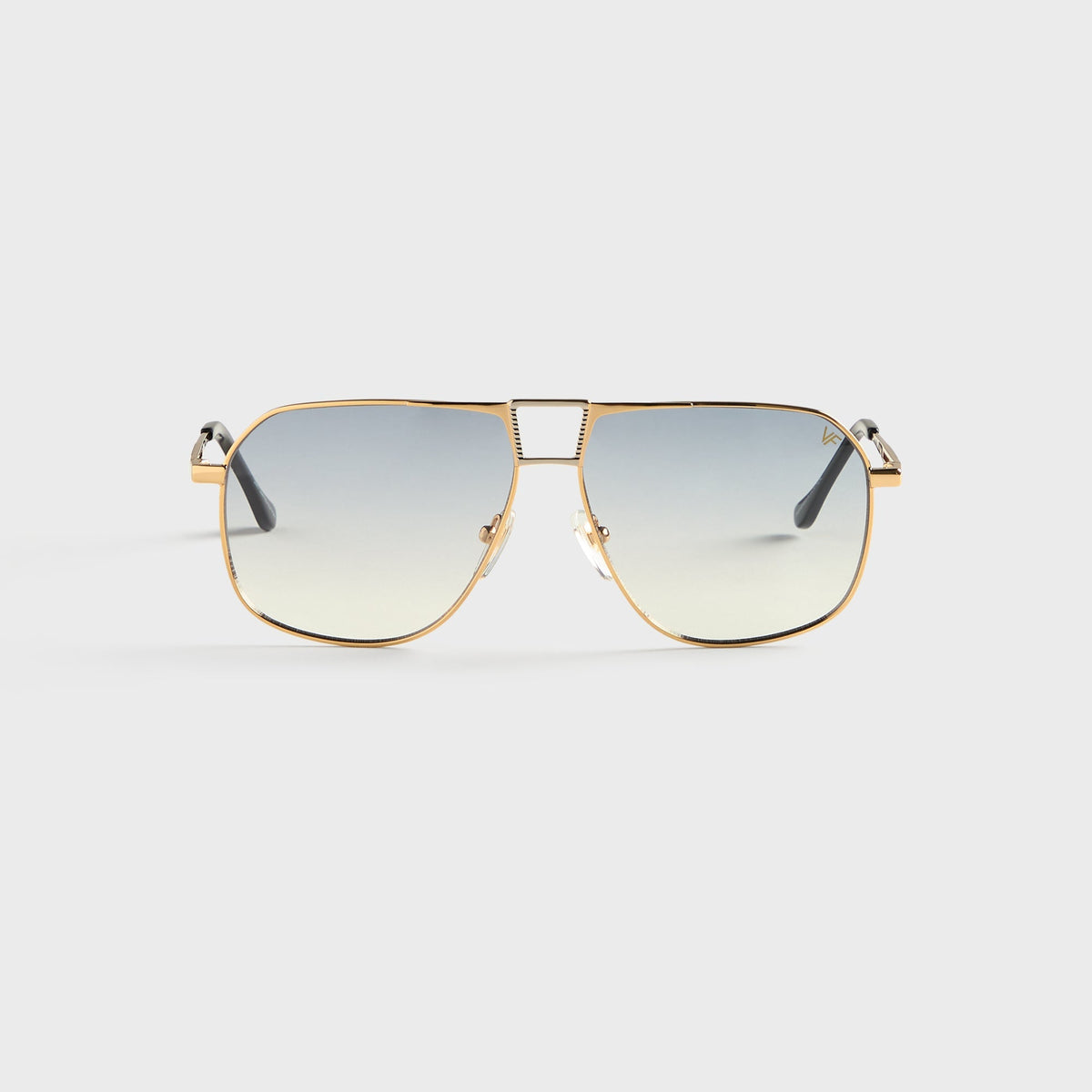 Vintage Frames Bellagio Two-Tone Yellow & White Gold Sunglasses - Asphalt Gradient