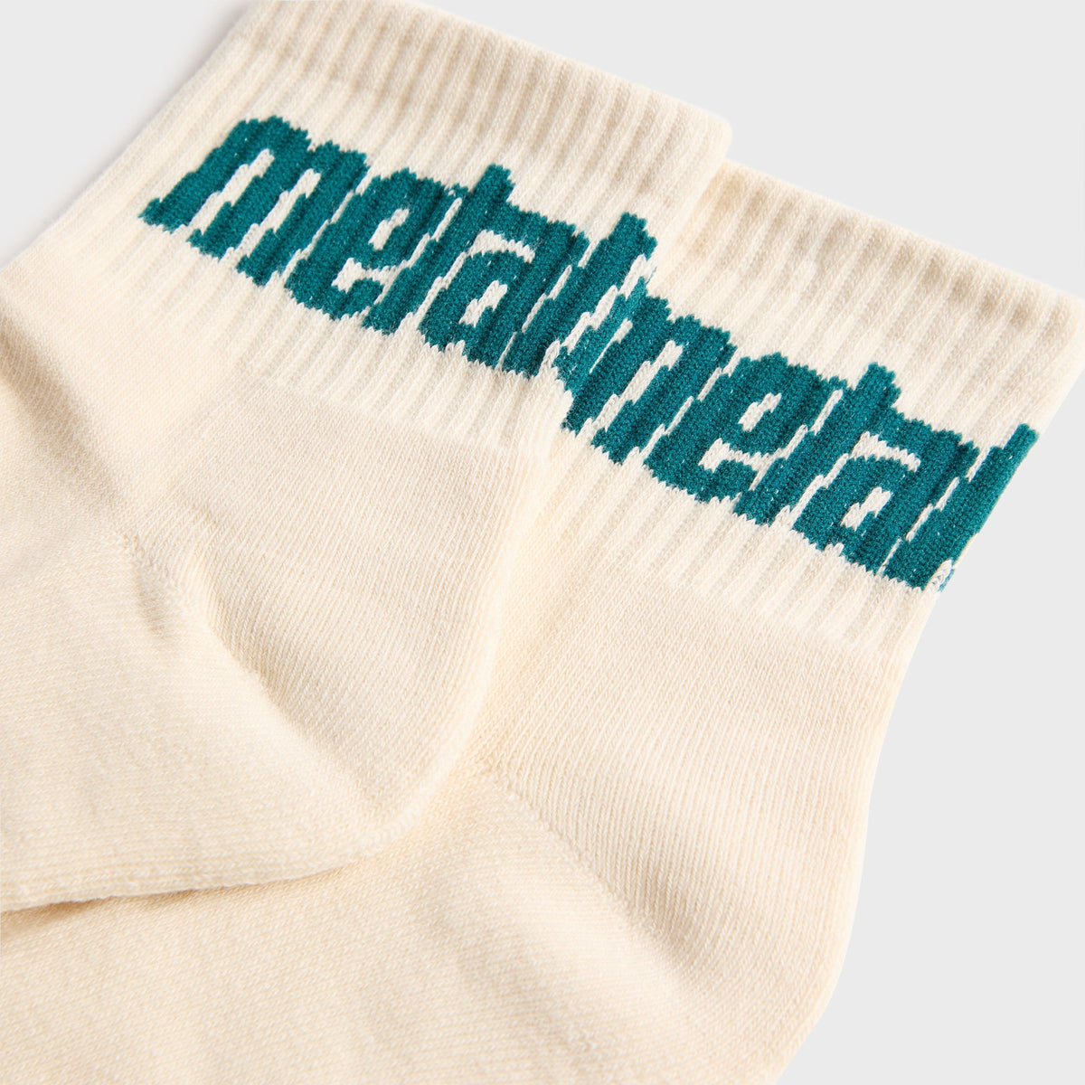 Metalwood Metal Logo Quarter Sock - Off-White / Spruce