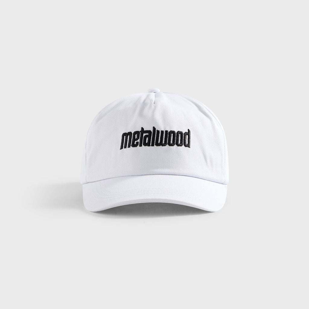 Metalwood Metal Logo 5 Panel Cap - White