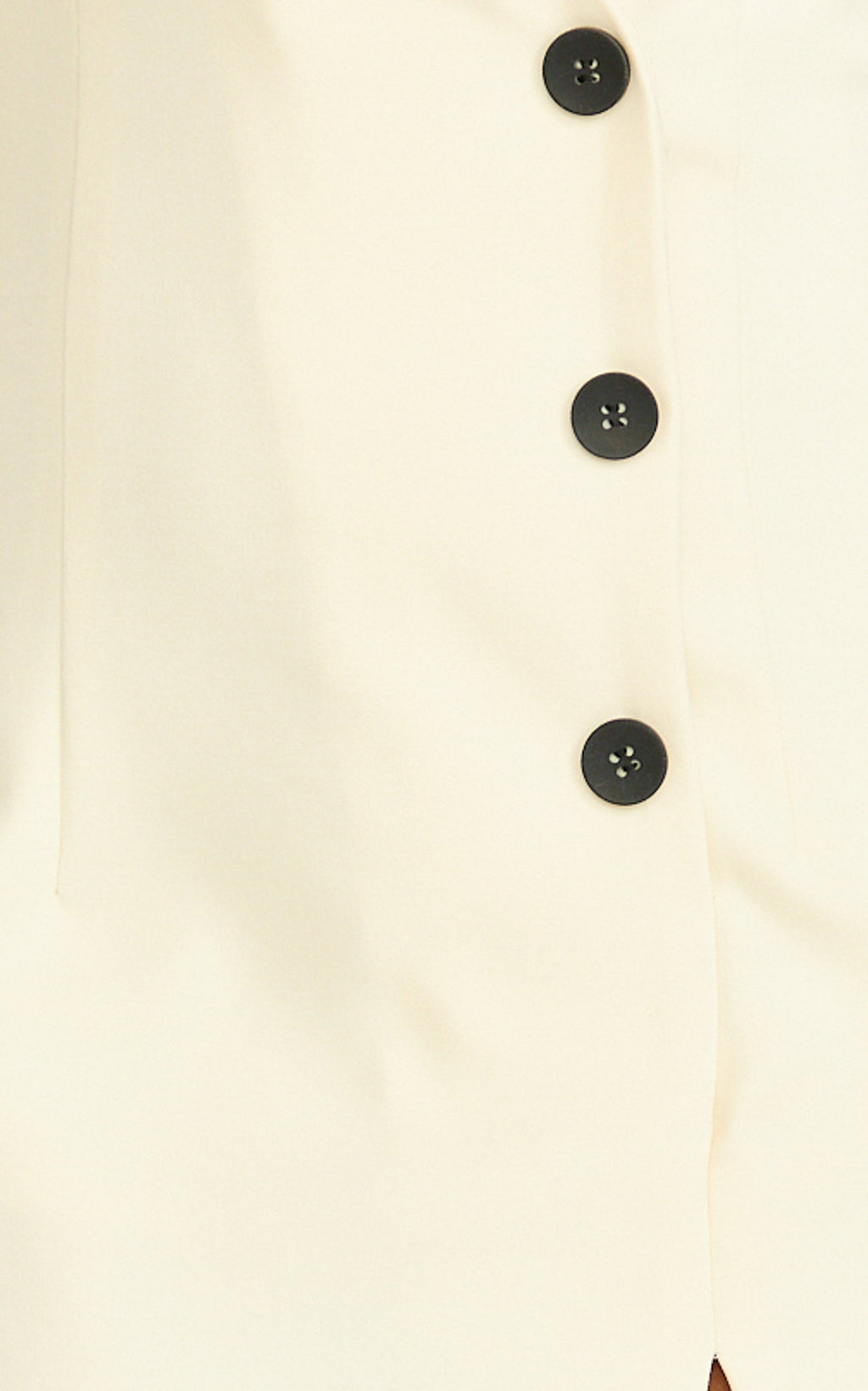 Makayla Midi Dress - Low Cut Button Down Midi Dress in Cream
