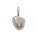 GLD Women Women's Moissanite Baseball Pendant in White Gold Vermeil