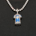 GLD Men Dallas Cowboys Official NFL Ceedee Lamb Jersey #88 Pendant in White Gold
