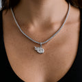GLD PROMO - WOMEN Tennessee Titans Official NFL Micro Logo Pendant in White Gold