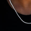 GLD Women 3 Prong Tennis Necklace in White Gold -2mm
