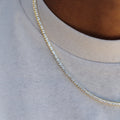 GLD Men 3 Prong Tennis Chain in Yellow Gold -2mm