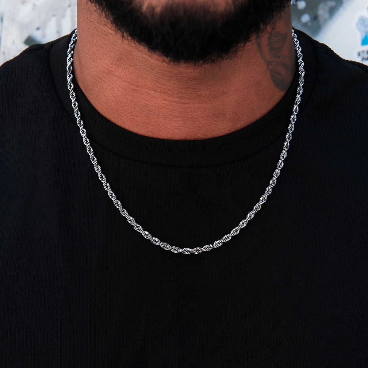 GLD PROMO Rope Chain in Black - 4mm