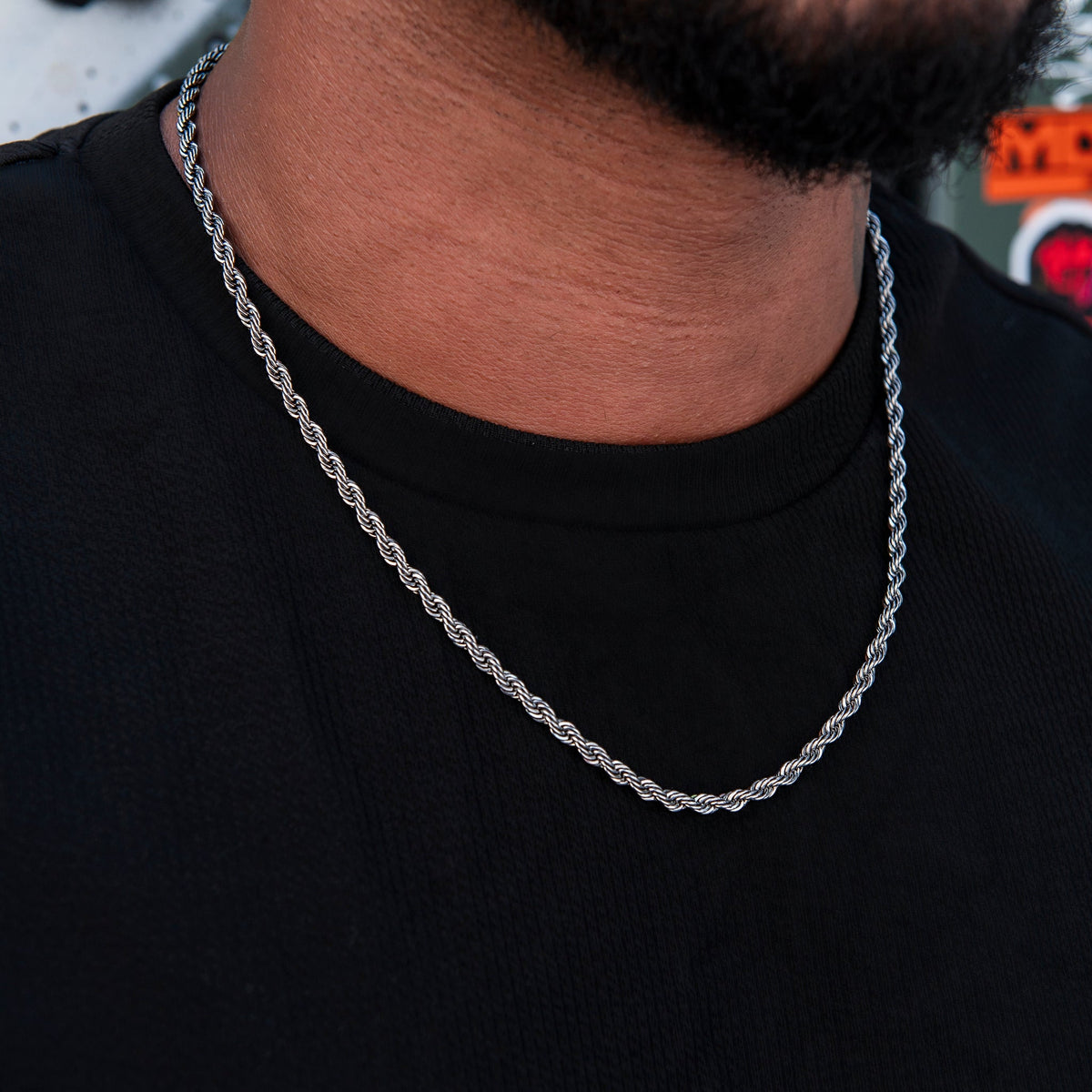 GLD PROMO Rope Chain in Black - 4mm