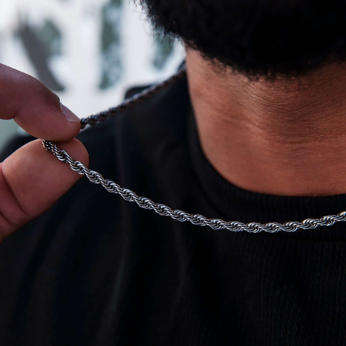 GLD PROMO Rope Chain in Black - 4mm