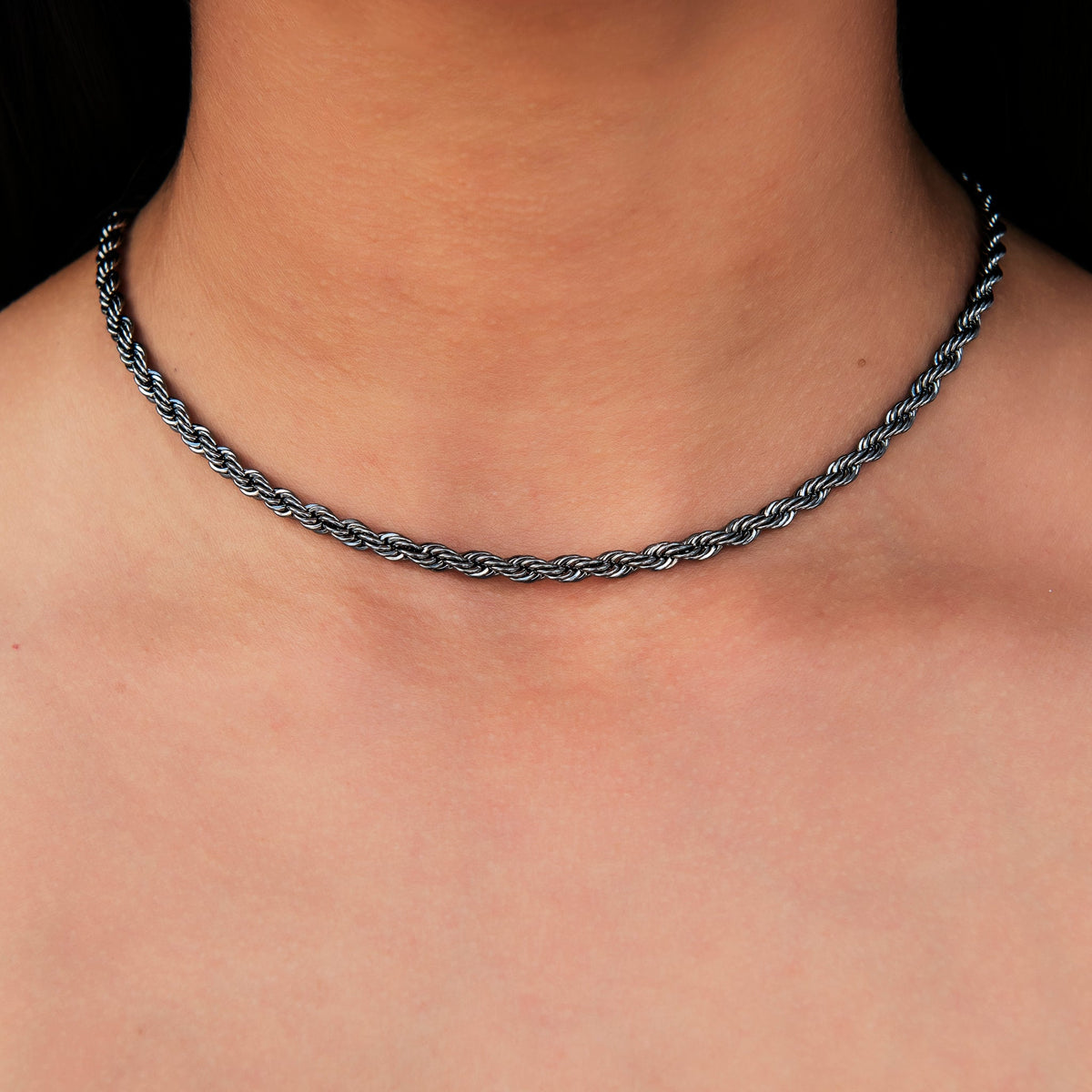 GLD PROMO - WOMEN Rope Chain in Black - 4mm