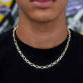 GLD Men Iced Star Cable Link Chain - Yellow Gold