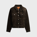 vowels Corduroy Trucker Jacket - Brown