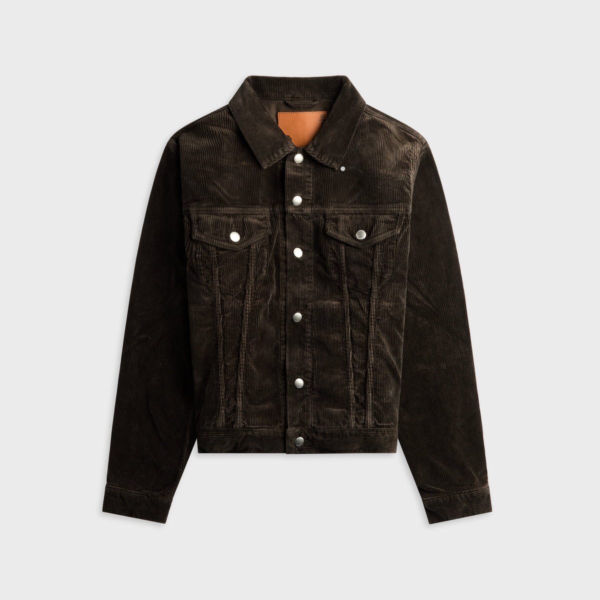 vowels Corduroy Trucker Jacket - Brown