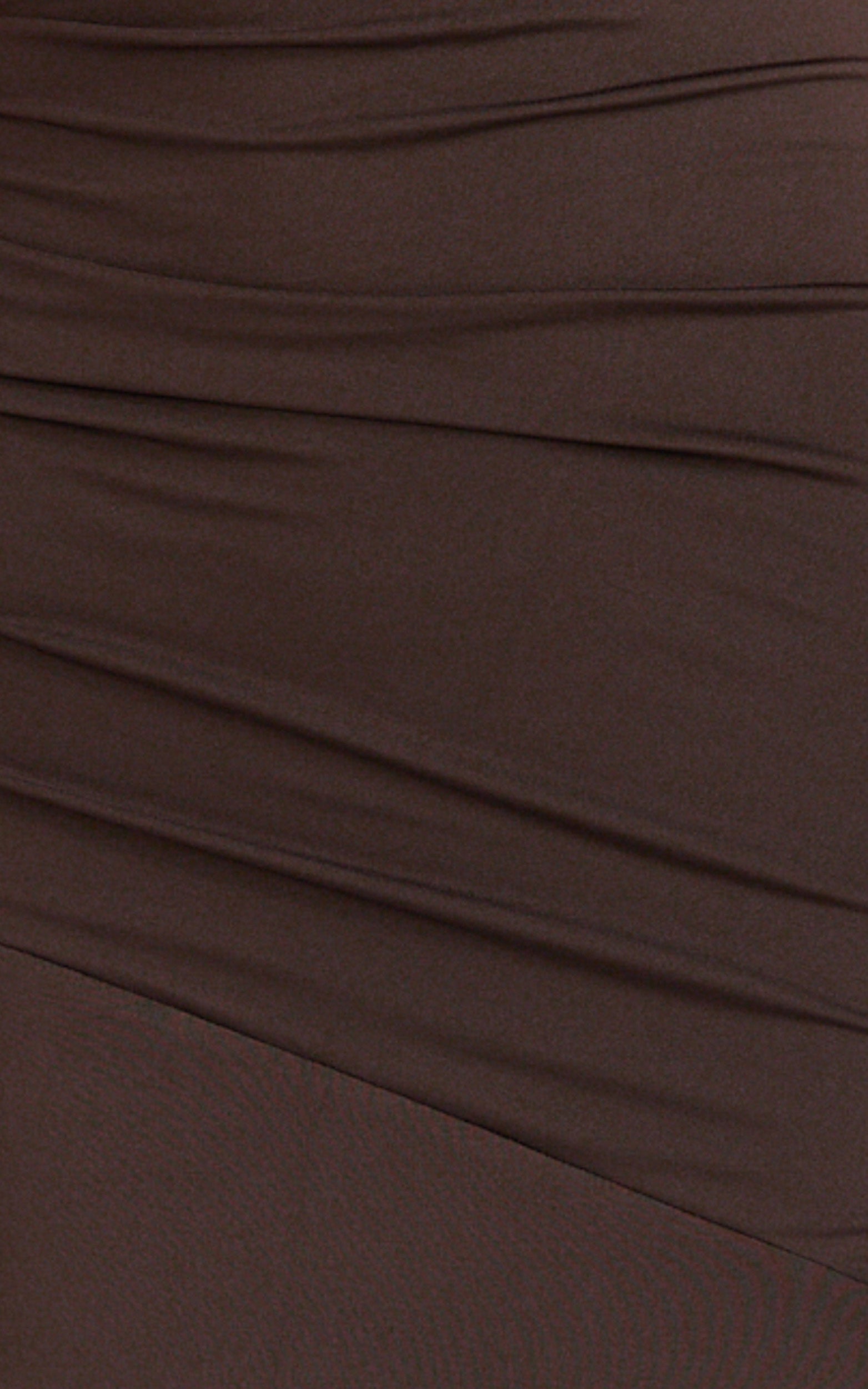 Opal Maxi Dress - Off Shoulder Gathered Bodice Fit And Flare Dress in Dark Chocolate