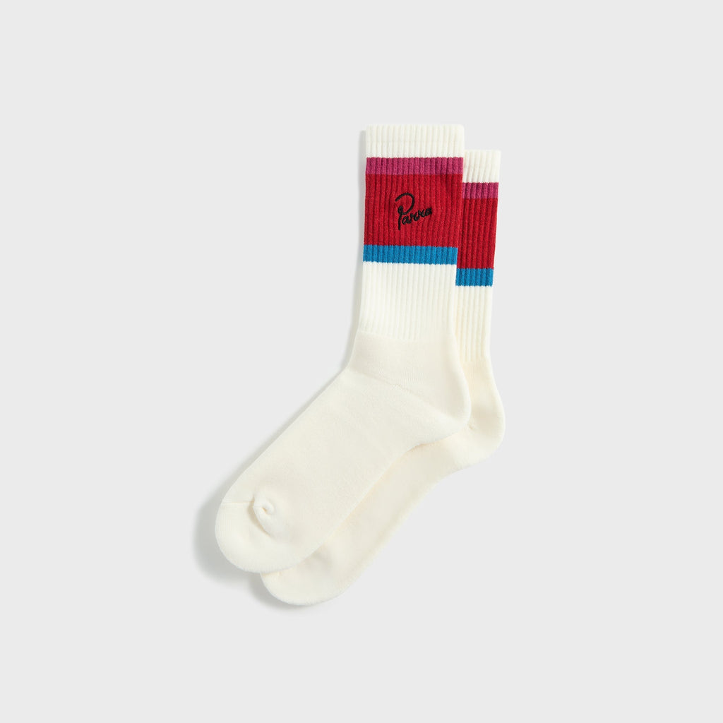 by Parra Signature Striped Crew Socks - Red