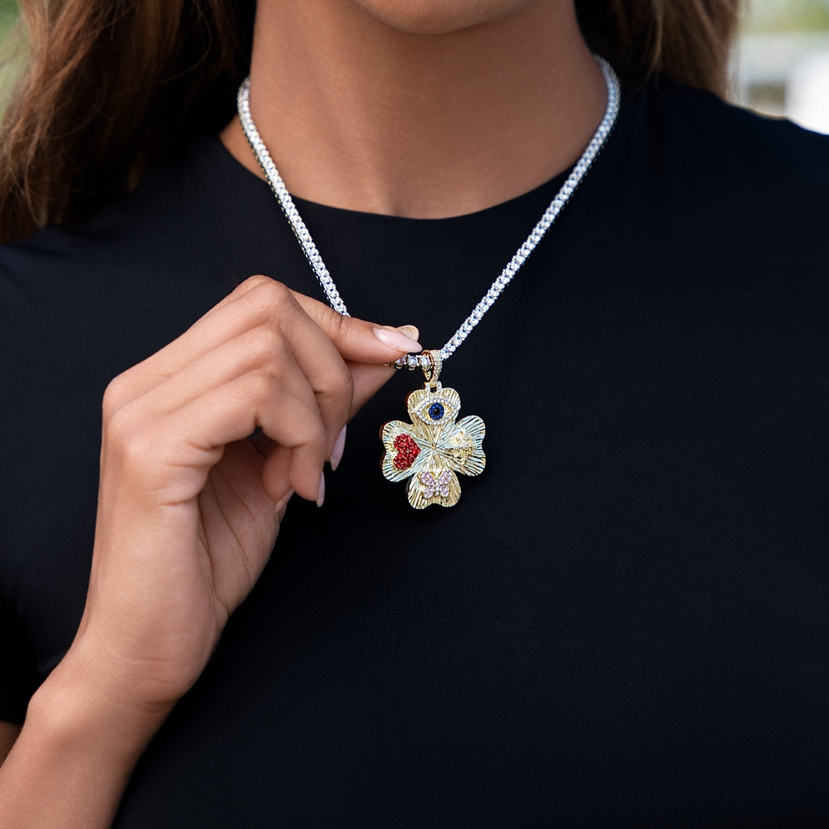 GLD Women Mixed Icon Pendant in Yellow Gold